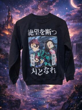 Demon Slayer: Kimetsu no Yaiba Tanjiro & Nezuko Graphic Crewneck Sweatshirt XS